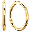 14K Yellow 25 mm Hoop Earrings